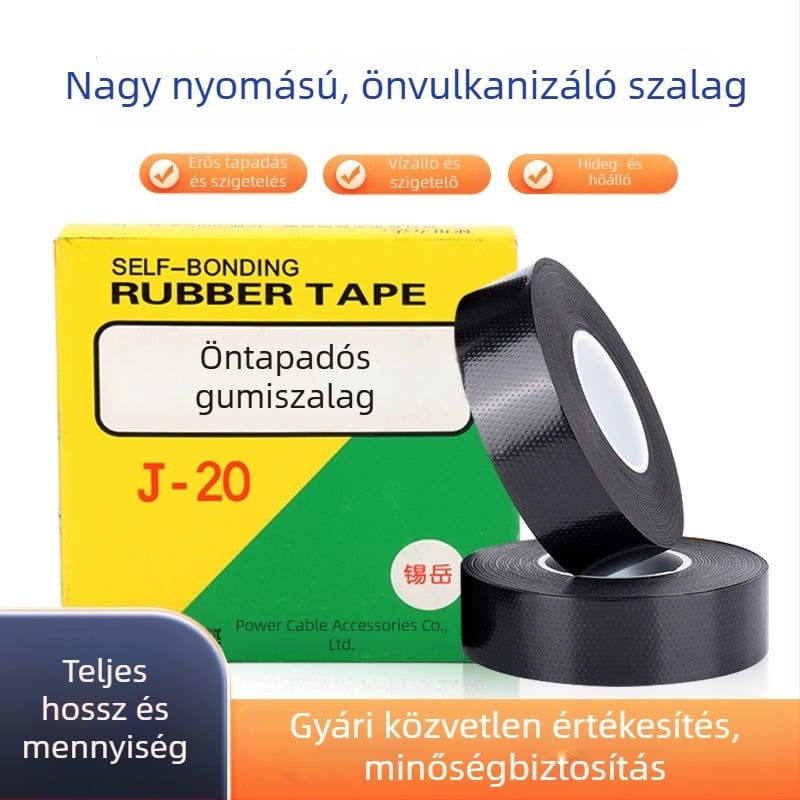 J-20 nagyfeszültségű vízálló öntapadó szalag, fekete, 10 kV, alámerülésre alkalmas