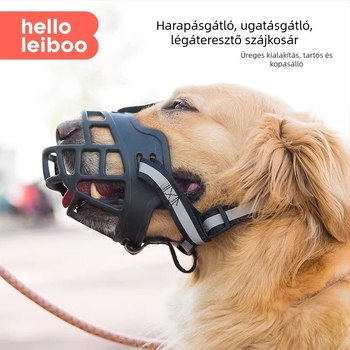 Gumi szájkosár közepes és nagy testű kutyák számára – harapás elleni, ugatás elleni és a táplálkozás megakadályozása, Golden Retriever