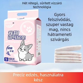 Kutyák számára vastagított, dezodoráló vizeletpárnák, egyszer használatos nedvszívó párnák
