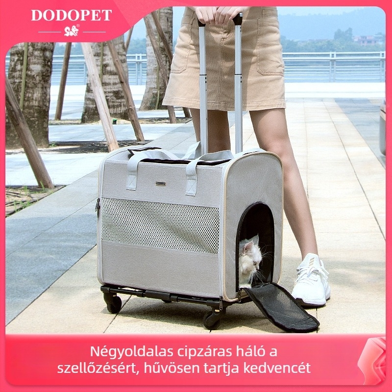 Dodopet Kisállat Utazó Táska — Összecsukható macska szállító és autóhoz rögzíthető kutya szállító