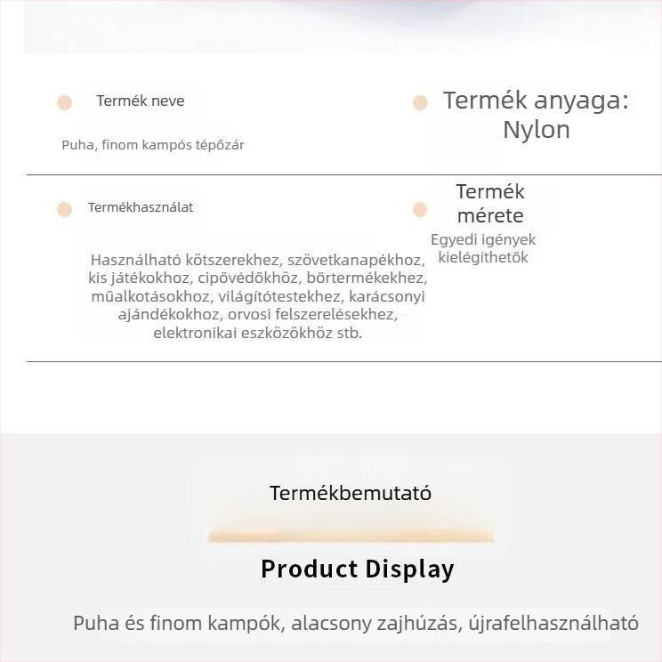 Puha vékony hook-and-loop Velcro kábelrendező nylonból, ruházathoz és babafelszereléshez