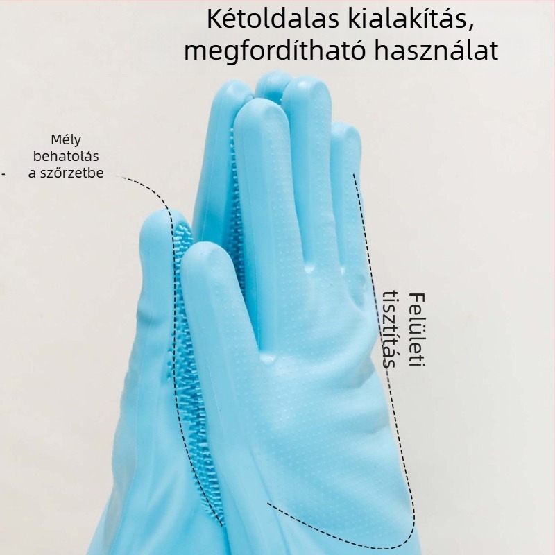 Szilikonból készült állatfürdető kesztyű és masszírozó mosóecset kutyáknak és macskáknak