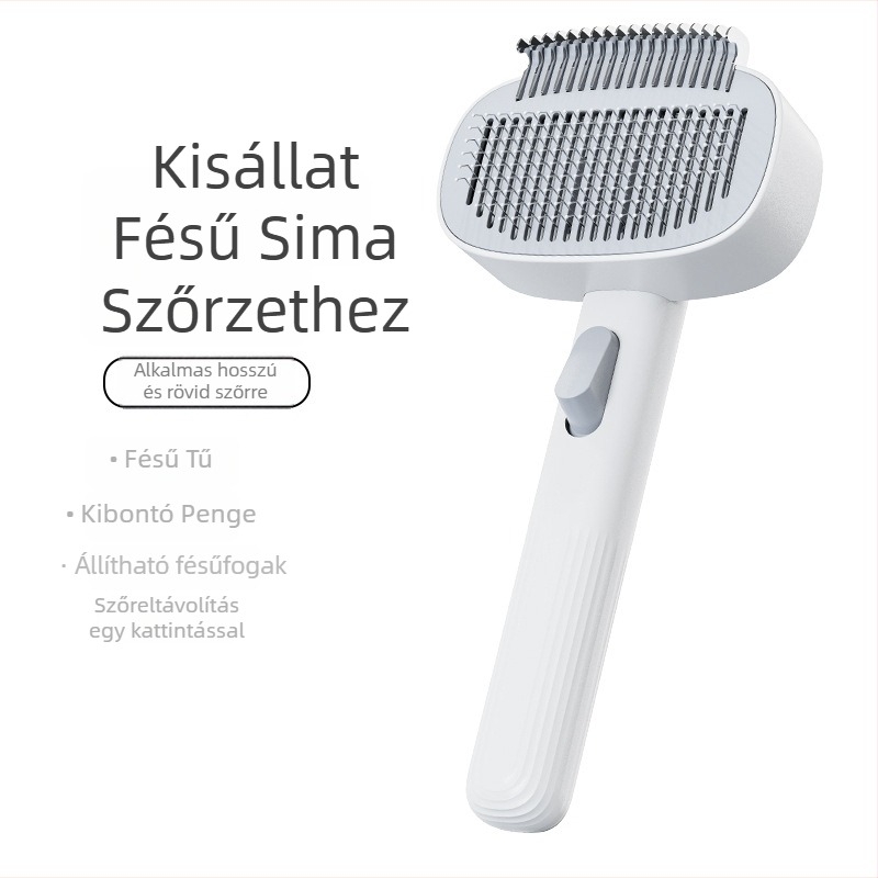 Rozsdamentes acél tüskékkel ellátott háziállat-kefe macskáknak és kutyáknak, a laza szőr eltávolítására és gubancok kioldására, öntisztító ápoló eszköz hosszú- és rövid szőrre