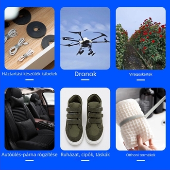 Nylon Velcro rögzítők, kétoldalas és egyoldalas, kábelrendező pántok