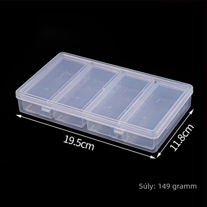 Box-in-Box négy rekeszes, önálló tároló, szabadon összeszerelhető a smink eszközök, hajformázó termékek, körömlakk díszítés és viselhető körmök tárolására