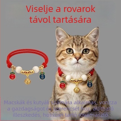 Állat parazitaellenes nyakörv gravírozott azonosítótáblával és csengővel macskáknak és kutyáknak, közepes és nagy testű kutyák számára