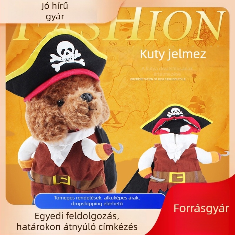 Pirat-transzformációs állatruha — őszi-téli pulóver kutyáknak és macskáknak, kis- és nagytestűeknek