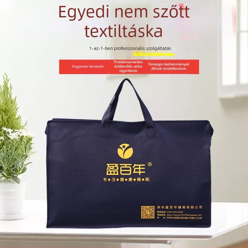 Személyre szabott nemszövött textilhez való táska, négy részes ajándéktáska PVC-zárással, logó testreszabás