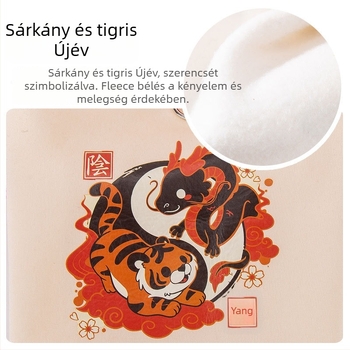 Kutyák számára kapucnis pulóver Dragon-tigris motívummal az újév alkalmából, vastagabb tavasz- és őszi szezonra, hétköznapi stílus