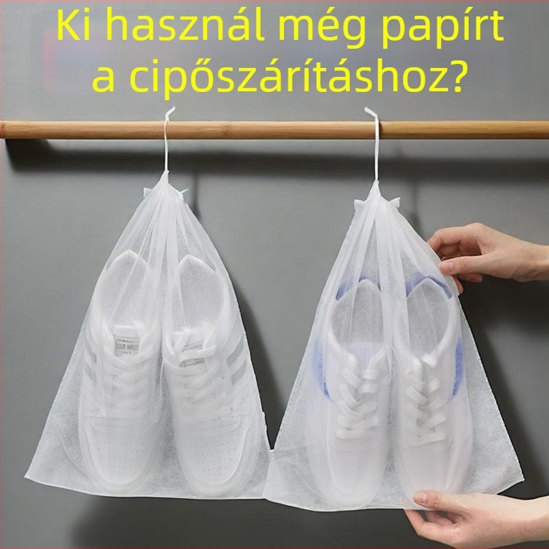 Neszőtt anyagból készült cipőszárító zacskó, hálós penész elleni védelem, porvédő cipőfedél fehér cipők számára