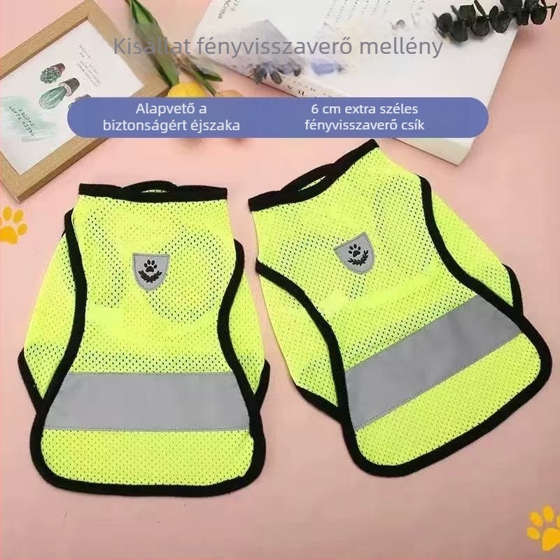 Kutyáknak fényvisszaverő mellény, kicsi és közepes méretűeknek, kényelmes, lélegző hálós anyaggal, minden évszakban.