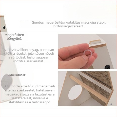 Függőleges hullámos karton macska karmoló és mászótorony, extra-large méret, tartós, kevés morzsálódás, önálló szórakoztatásra