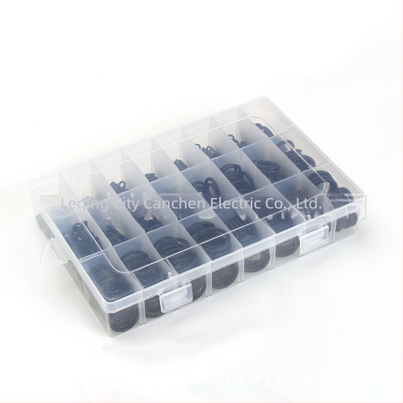740 db nitril O-gyűrű dobozos, magas hőmérsékletnek ellenálló, fekete, autóipari használatra