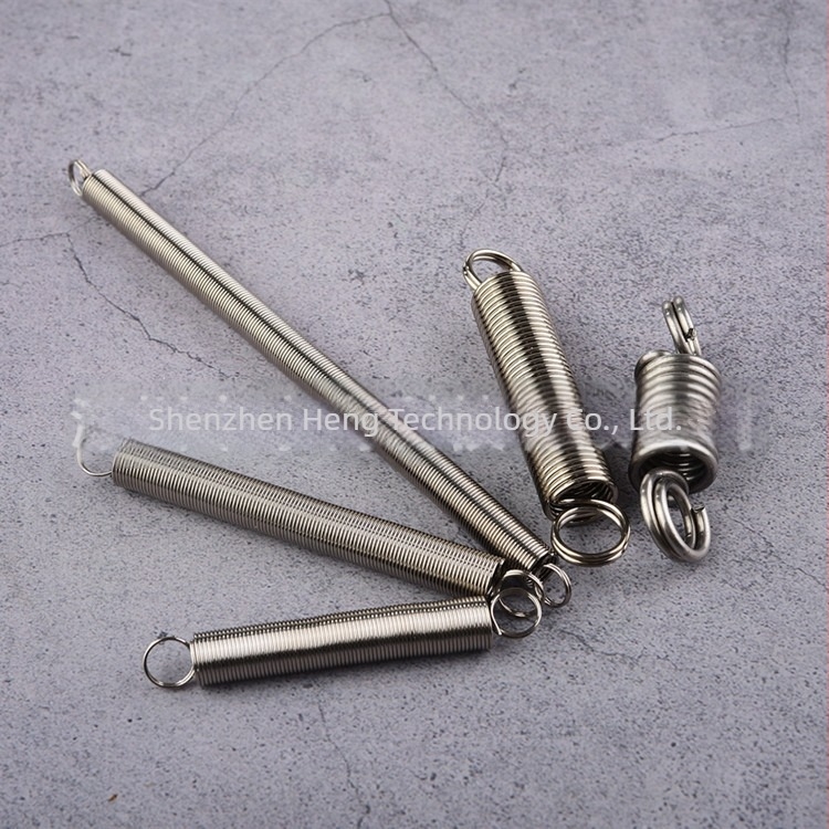 0,8 × 6 mm rozsdamentes acél zárt végű húzórugó, 304, gyártás rajz alapján
