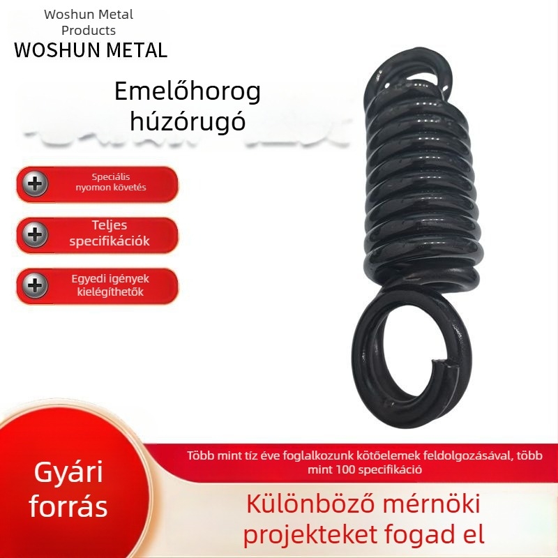 Elektromos emelőhúzó feszültségrugó visszatérő horoggal és csavaró rugóval, gépalkatrész