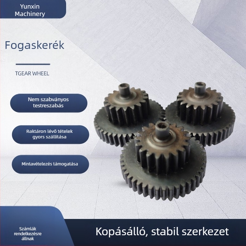Rozsdamentes acél fogaskerekek: egyenes fogú, ferde fogú és kúpfogaskerék, reduktoros motor és mechanikus hajtás részei