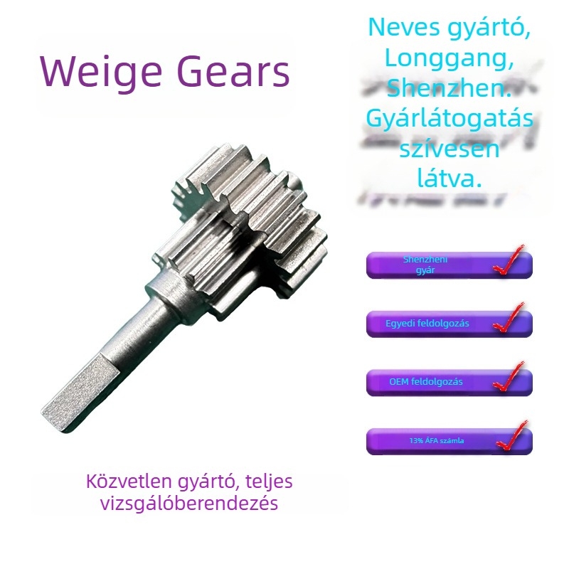 Precíz kismodulusú fogtengelyek egyenes és spirál fogazattal, mechanikai átviteli alkatrészek