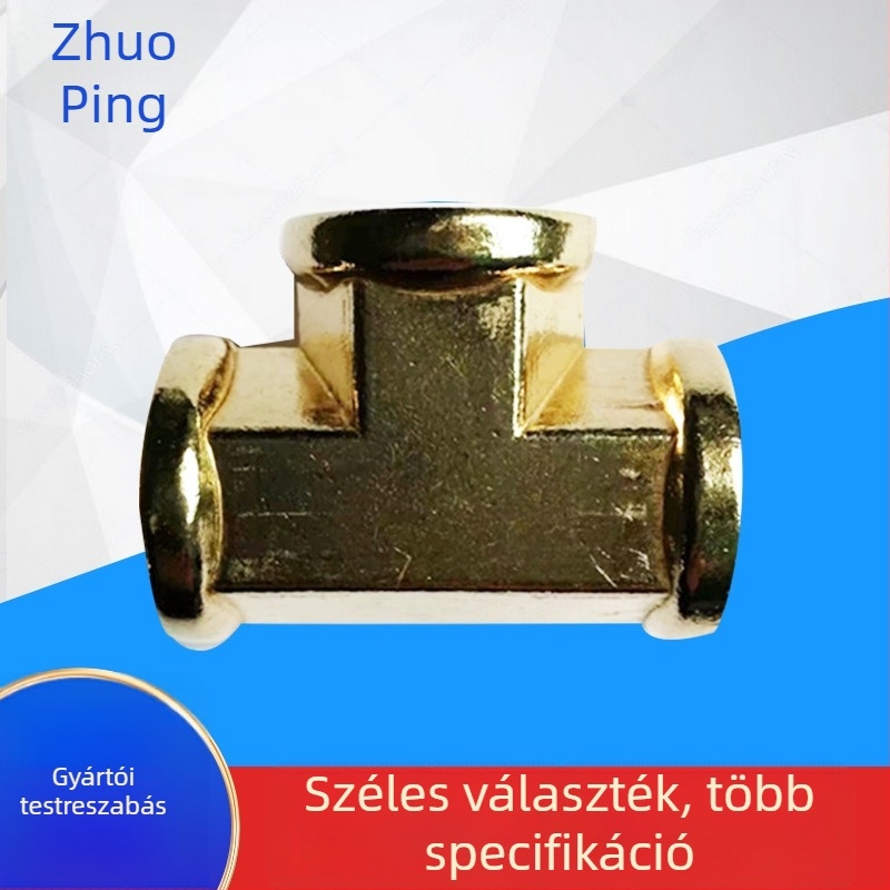 Sárgaréz NPT női 3-útú csatlakozó, pneumatikus alkatrész