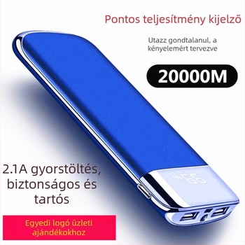 LCD kijelzővel rendelkező 20000mAh külső akkumulátor, hordozható gyors töltés, egyedi logóval nyomtatva