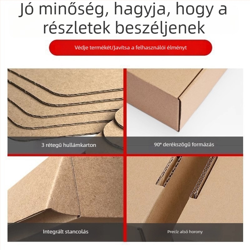 Háromrétegű csomagoló doboz elektronikai termékekhez egyedi logó nyomtatással, bármilyen méretben