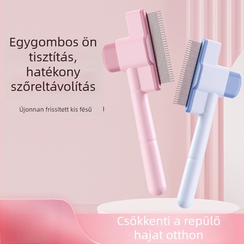 Macska- és kutyaszőr fésű a csomók oldására és a laza szőr eltávolítására, önkitisztító állatgondozó fésű