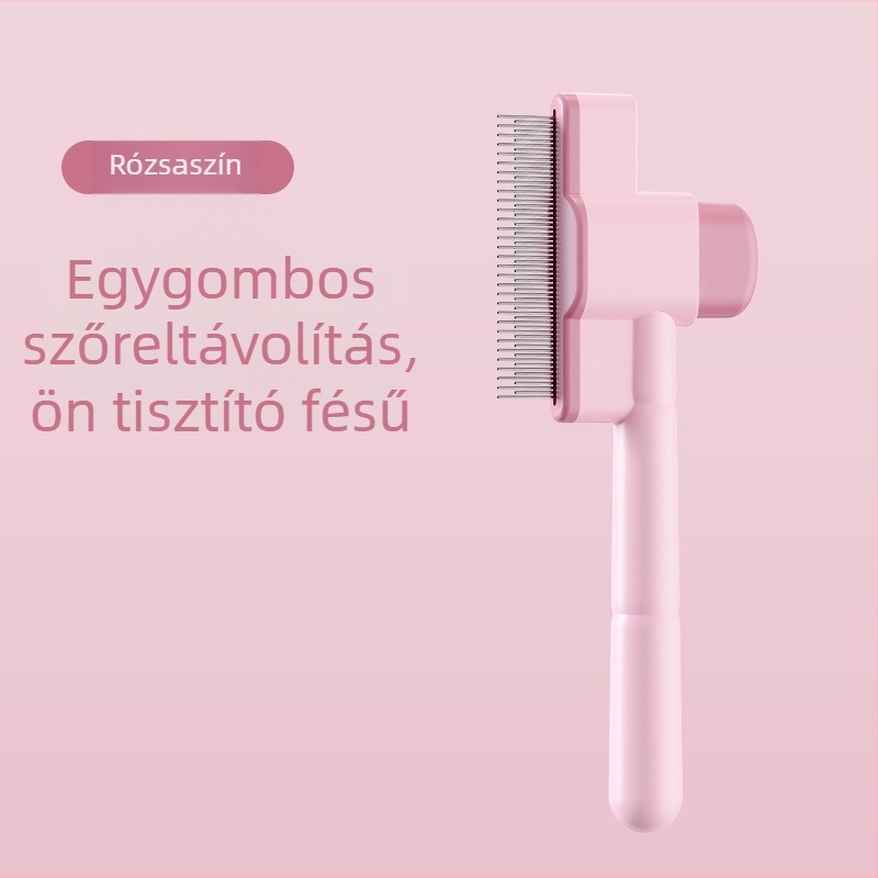 Macska- és kutyaszőr fésű a csomók oldására és a laza szőr eltávolítására, önkitisztító állatgondozó fésű