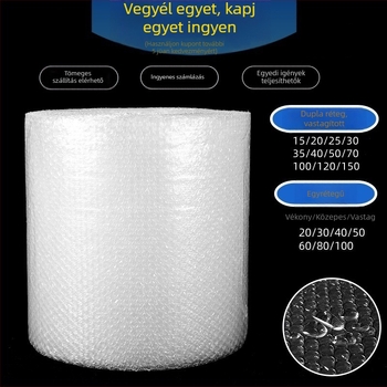 Buborékfóliás tekercs, szélesség 50 cm, kettős rétegű buborékcsomagolás ütésálló csomagoláshoz
