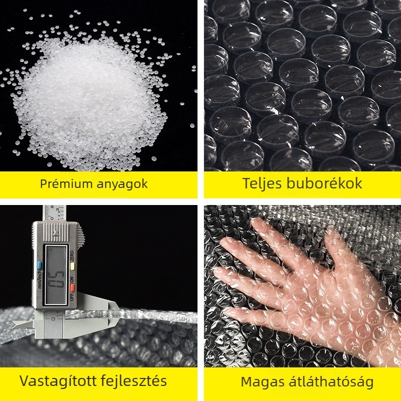 Buborékfóliás tekercs, szélesség 50 cm, kettős rétegű buborékcsomagolás ütésálló csomagoláshoz