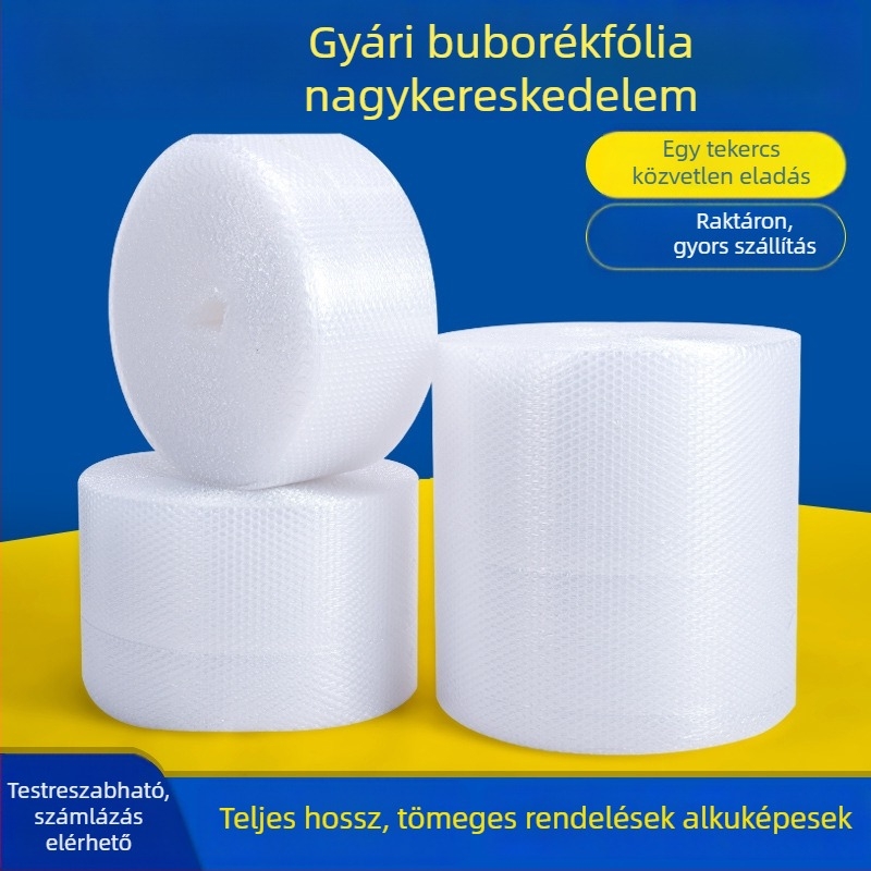 Buborékos csomagoló fólia, ütésálló, egyrétegű vagy kétszeres rétegű, tekercs