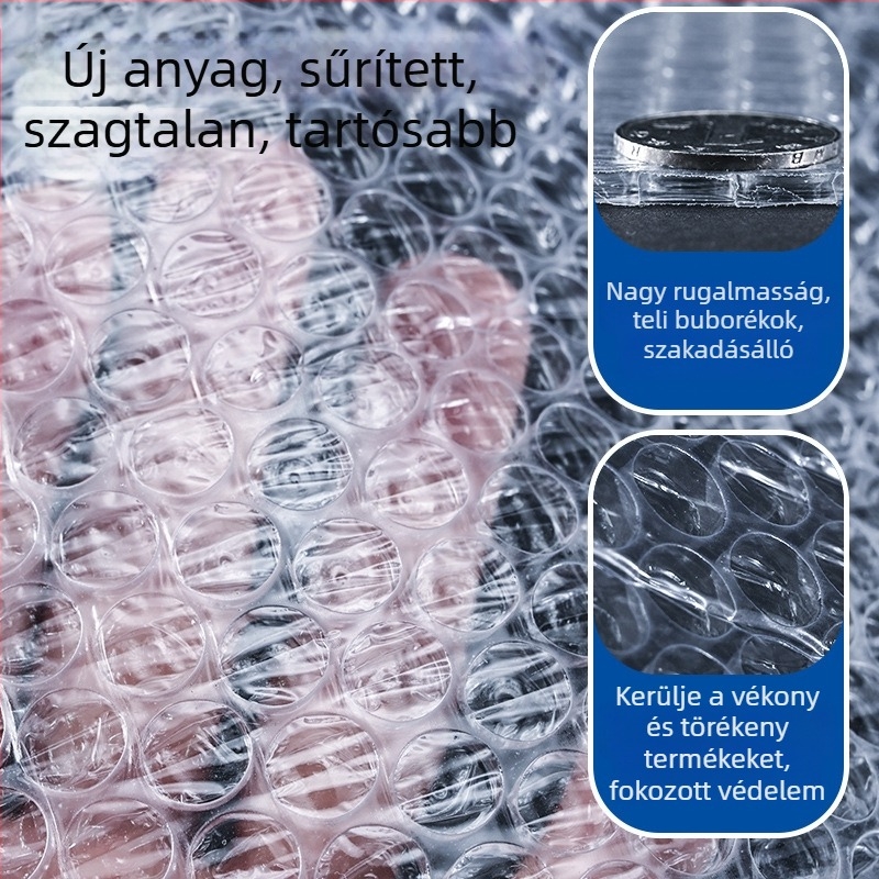 Buborékos csomagoló fólia, ütésálló, egyrétegű vagy kétszeres rétegű, tekercs