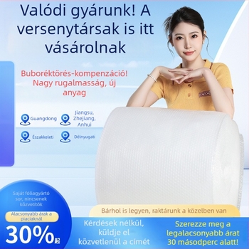 Csomagoláshoz készült vastagított buborékfólia, ütésálló párnázó buborék, nagy tekercs