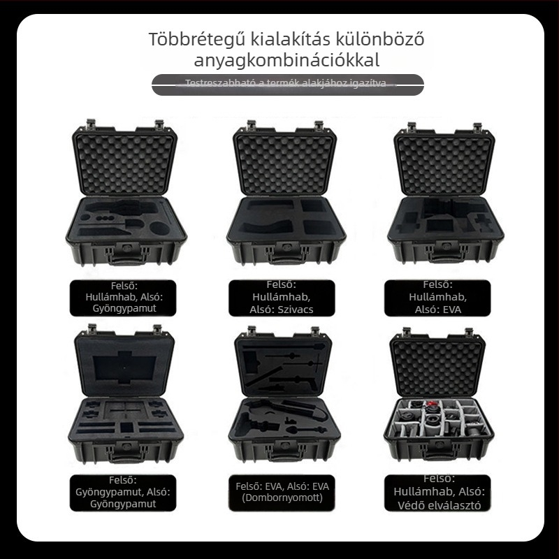 Frissített megerősített szerszámtartó táska, háromvédelmi rendszerrel, nagy kapacitású fotófelszereléshez, órákhoz és digitális eszközökhöz