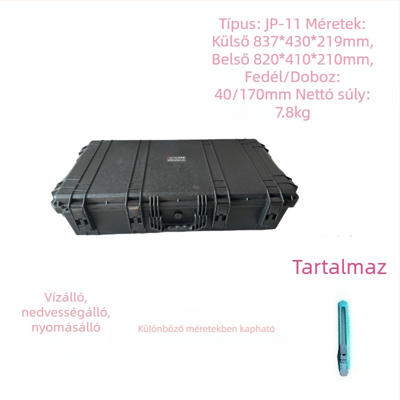 Wandebao JP-11 hordozható vízálló eszköz- és fényképezőgép-készülék doboz, méretek 820 × 410 × 210 mm
