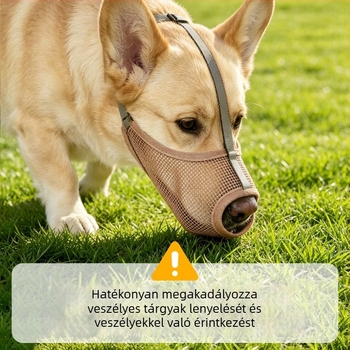 PVC kutyaszájvédő — légáteresztő, fényvisszaverő, harapás elleni, véletlen lenyelés elleni, menekülés elleni