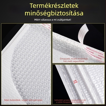 Pearl-fényű fóliás buborékos tasakok csomagoláshoz — boríték-stílus, vastag hab, önzáró ragasztó, ütés- és nyomásálló csomagolás, nagykereskedelem