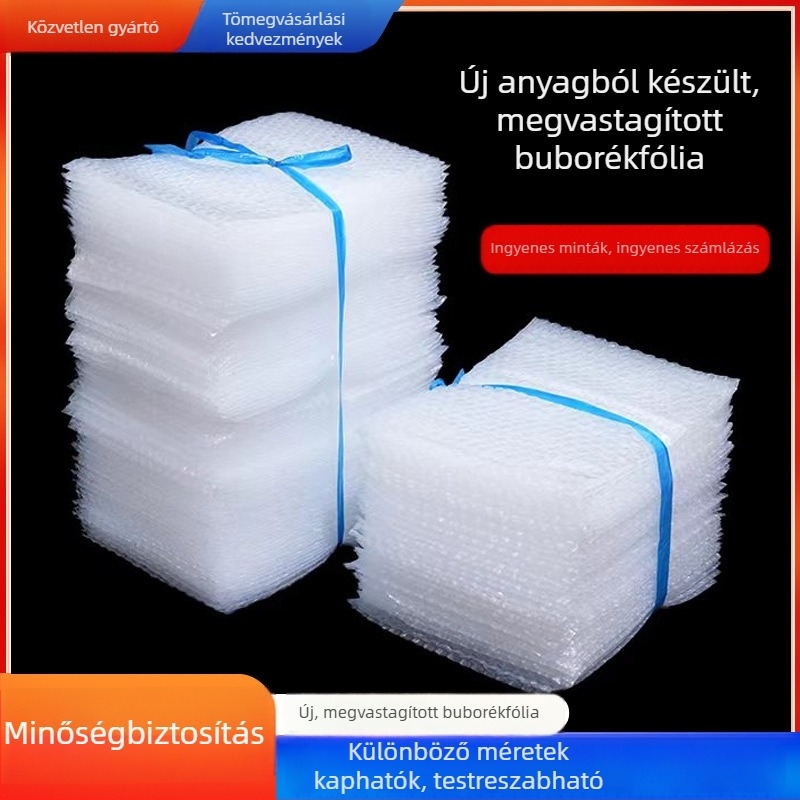 Vastagított buborékos tasak, ütésálló, átlátszó, új anyag