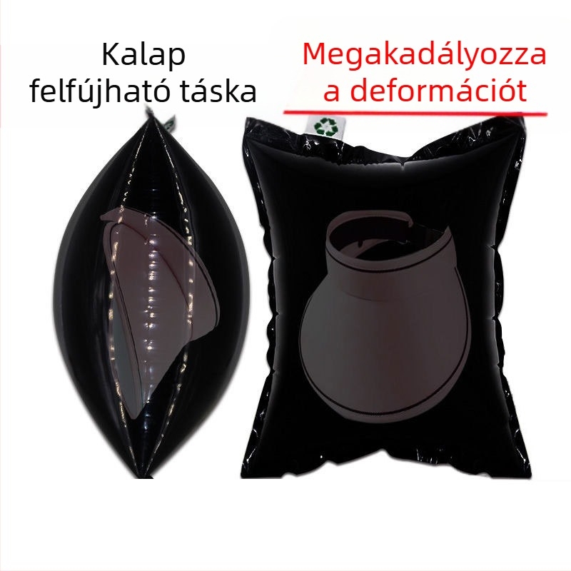 Fekete buborékos tasak sapkák csomagolásához, nyomásálló párnázás, felfújható védőpárna szállításhoz