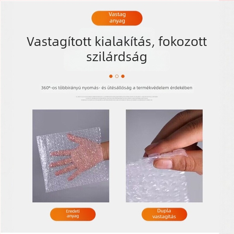 15×20 cm vastagított buborékos zacskó, átlátszó, ütésálló, vízálló, kis méret