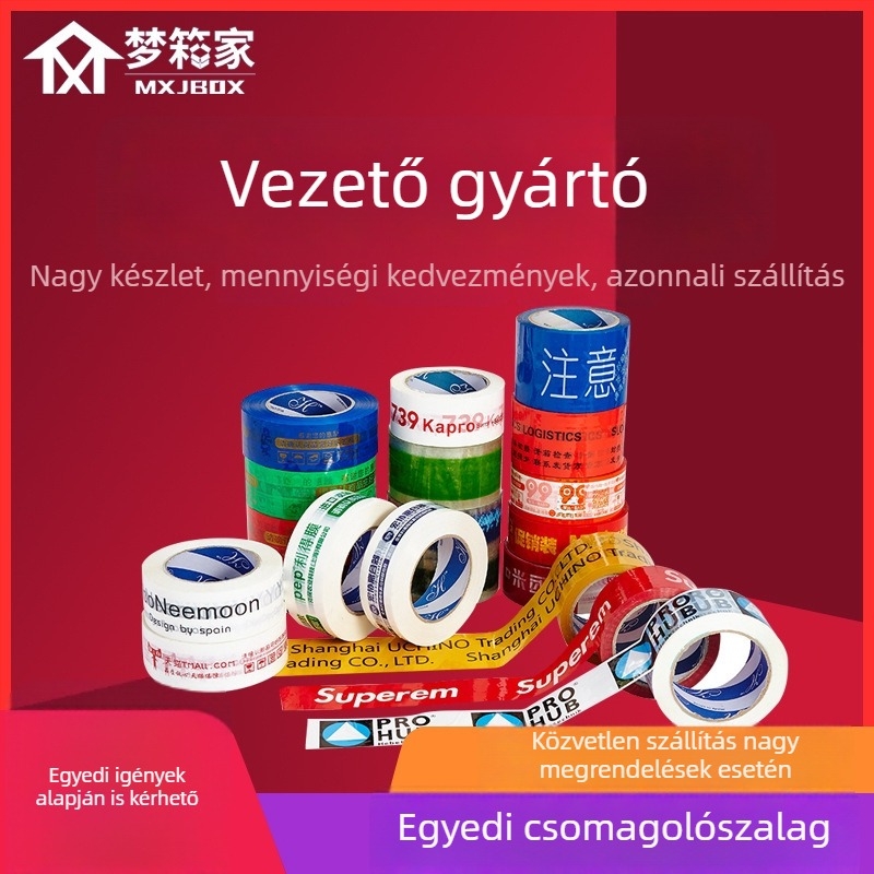 Átlátszó csomagoló szalag, 52 mm vastagság, 45 mm szélesség, 100 m hosszúság, BOPP film, nyomásérzékeny ragasztó, költöztetésre és doboz lezárására