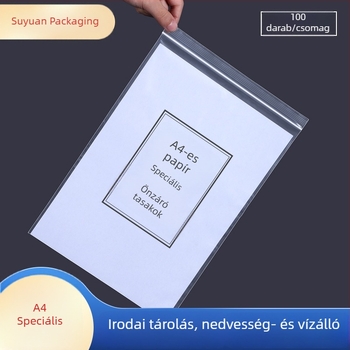 A4-es méretű vastagított zárható tároló tasak dokumentumok számára – por-, víz- és nedvességálló
