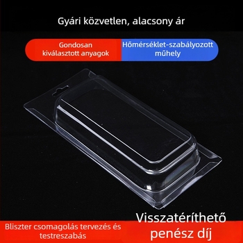 Személyre szabott PET blisteres csomagoló doboz, átlátszó, hajlított él, Zirui