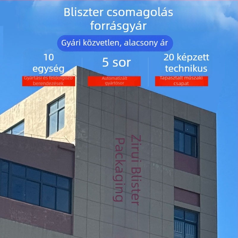 Személyre szabott PET blisteres csomagoló doboz, átlátszó, hajlított él, Zirui