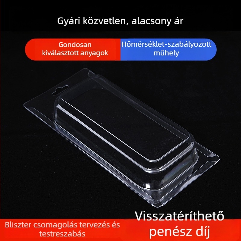 Személyre szabott PET blisteres csomagoló doboz, átlátszó, hajlított él, Zirui