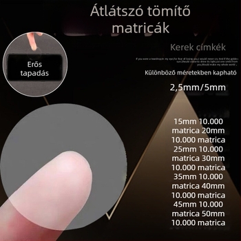 Erős tapadású, átlátszó záró címke, kör alakú öntapadós címke ajándékdobozokhoz és repülőgép-dobozokhoz, csomagolási címke.