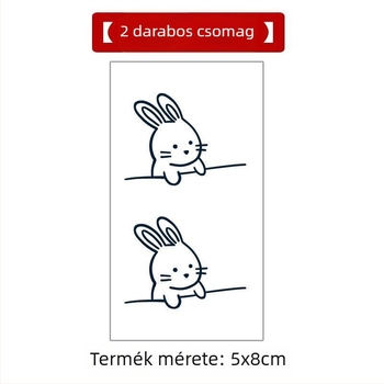 Növényi alapú nyuszi ideiglenes tetoválás matrica, vízálló, hosszú élettartamú, nőknek, nyakhoz, élethű és aranyos.