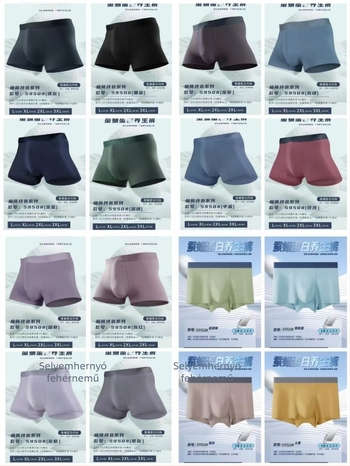 Férfi seamless boxeralsó 17 színben, Modal, antibakteriális, légáteresztő