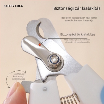 Inox acél körömvágó olló reszelővel, állatoknak szánt körömvágó, kisebb és nagyobb testű kutyáknak