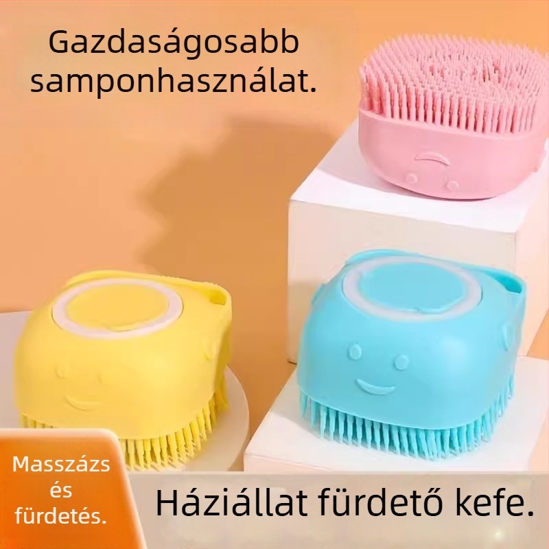 Szilikonból készült fürdő-masszázs kefe kutyáknak – háziállat-ápoló kefe