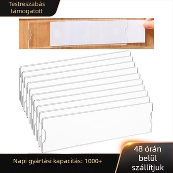 Akril jelzőtartó keret öntapadó hátlappal, névtábla plakett, átlátszó, 20.32 × 5.08 cm