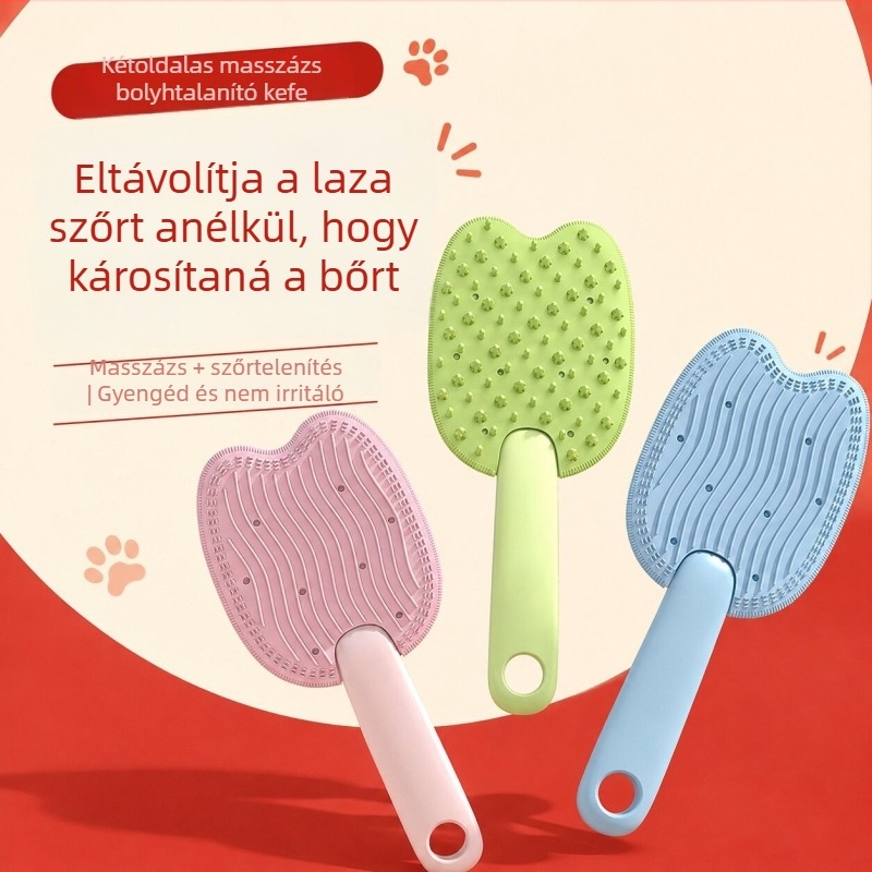 Szilikon fürdető kefe macskáknak és kutyáknak, ápoló és tisztító fésű, macska szőr eltávolító eszköz, fürdetéshez használható kefe